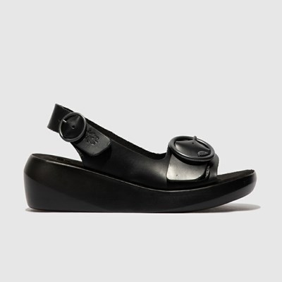 Zapatos Cuña Fly London Berk754fly Mujer Negras | 4978-KQUET