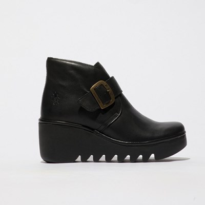 Zapatos Cuña Fly London Birt397fly Mujer Negras | 3051-IETFG