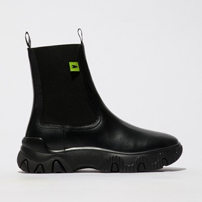 Zapatos Cuña Fly London Faty885fly Mujer Negras | 6152-TRCDM