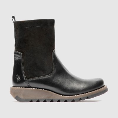 Zapatos Cuña Fly London Sauk794fly Mujer Negras | 3401-QTRSF