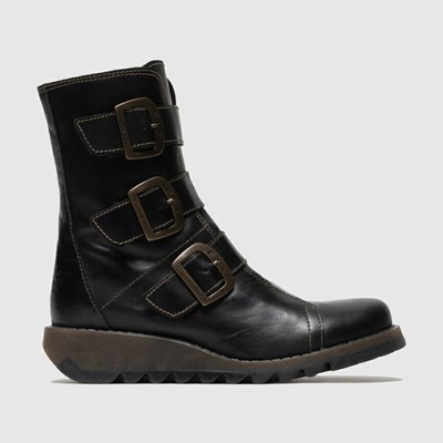 Zapatos Cuña Fly London Scop110fly Mujer Negras | 2109-EVWTU