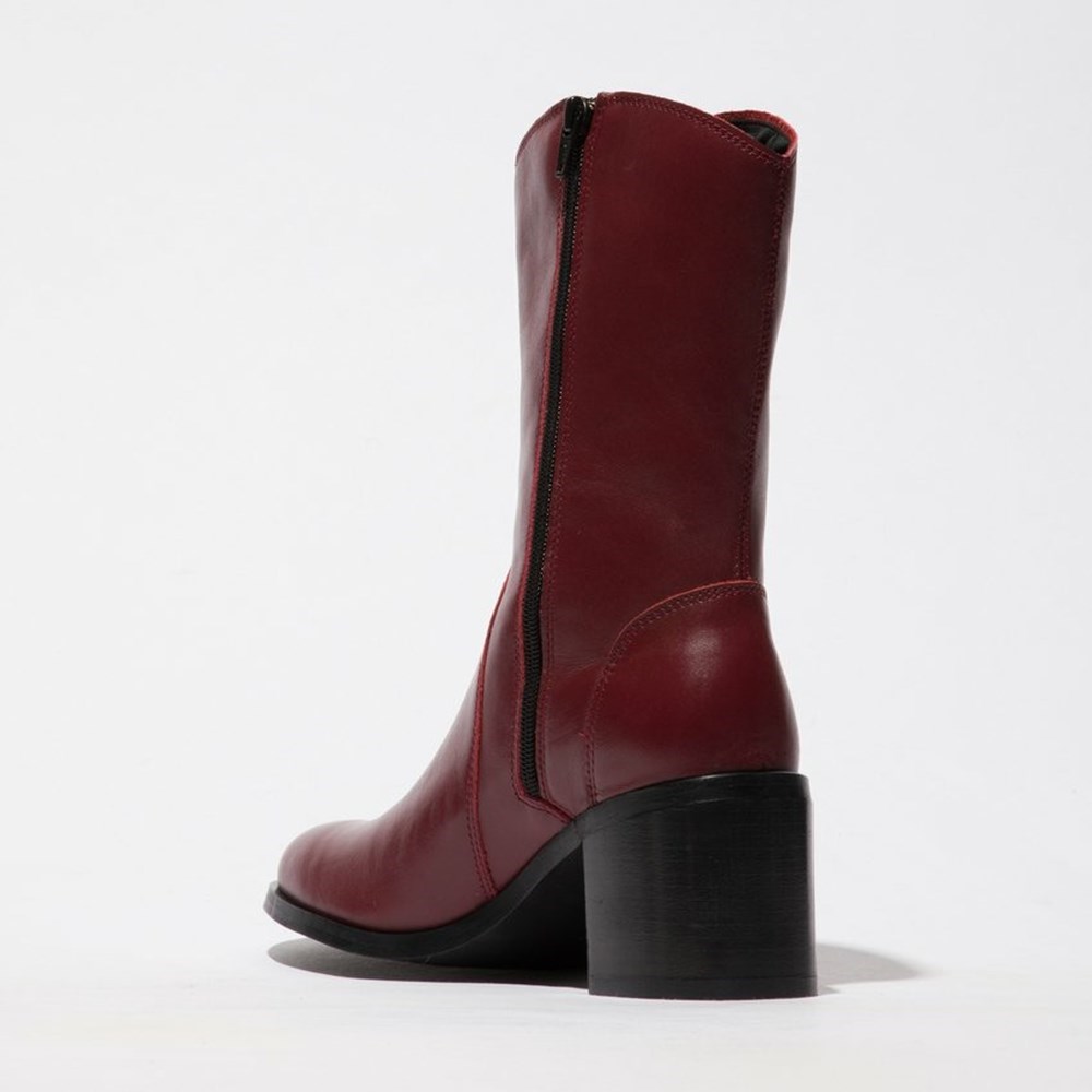 Botas Media Pierna Fly London Asta914fly Mujer Burdeos | 4031-IPBTZ