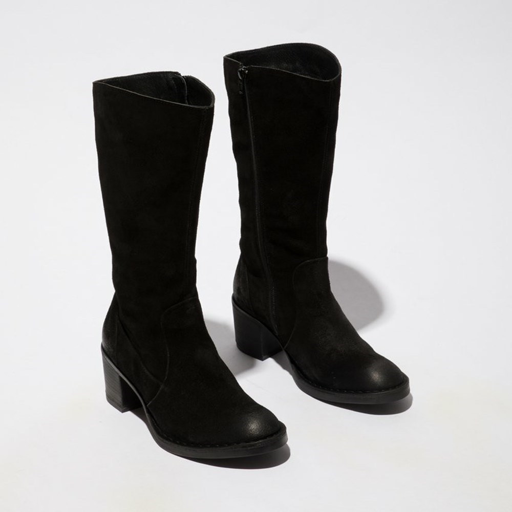 Botas Media Pierna Fly London Balo096fly Mujer Negras | 2640-DJSQP