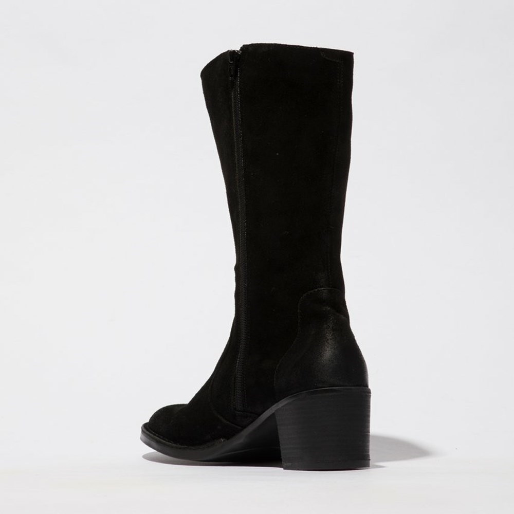 Botas Media Pierna Fly London Balo096fly Mujer Negras | 2640-DJSQP