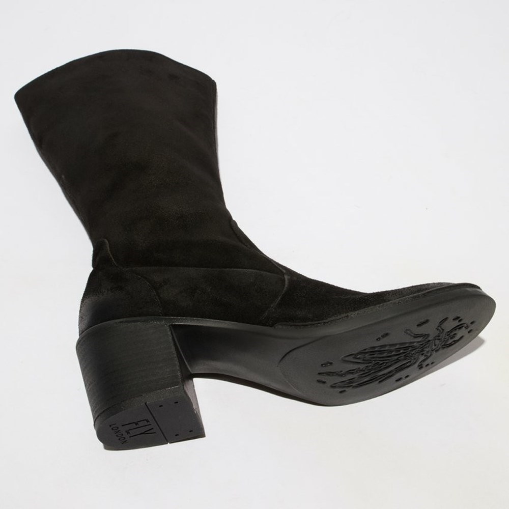 Botas Media Pierna Fly London Balo096fly Mujer Negras | 2640-DJSQP