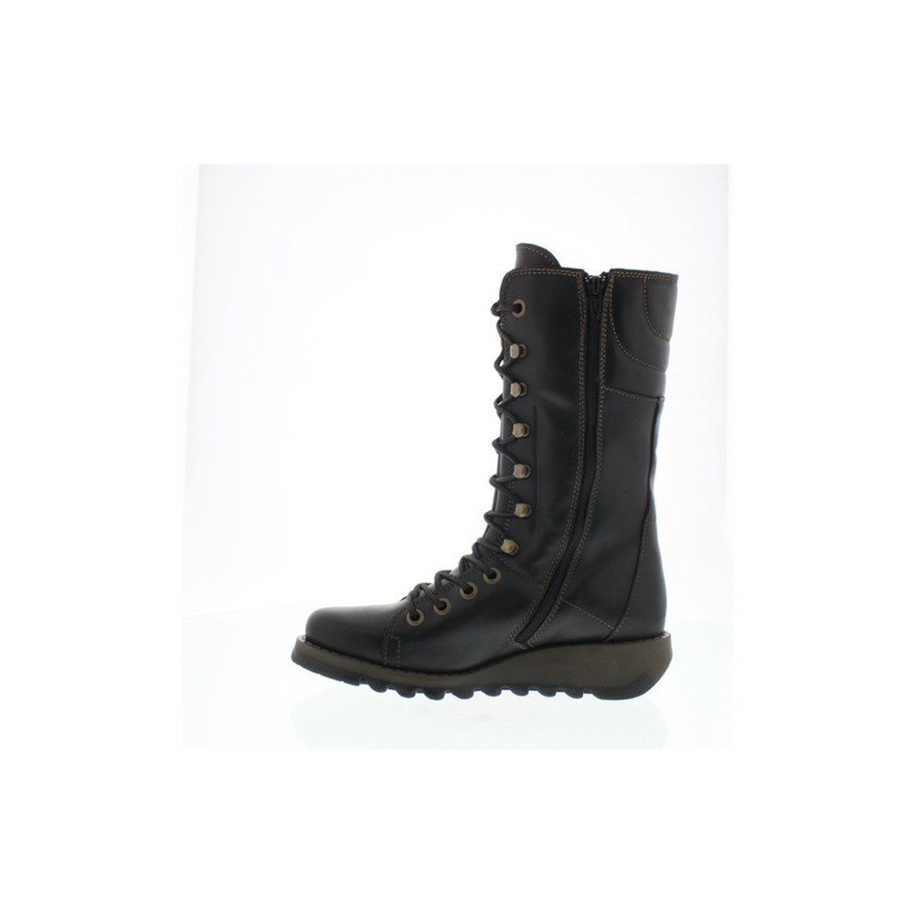 Botas Media Pierna Fly London Ster768fly Mujer Negras | 1702-EJYZF
