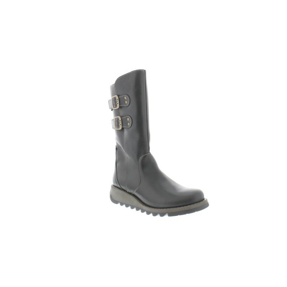 Botas Media Pierna Fly London suli Mujer Negras | 6439-UYBAL