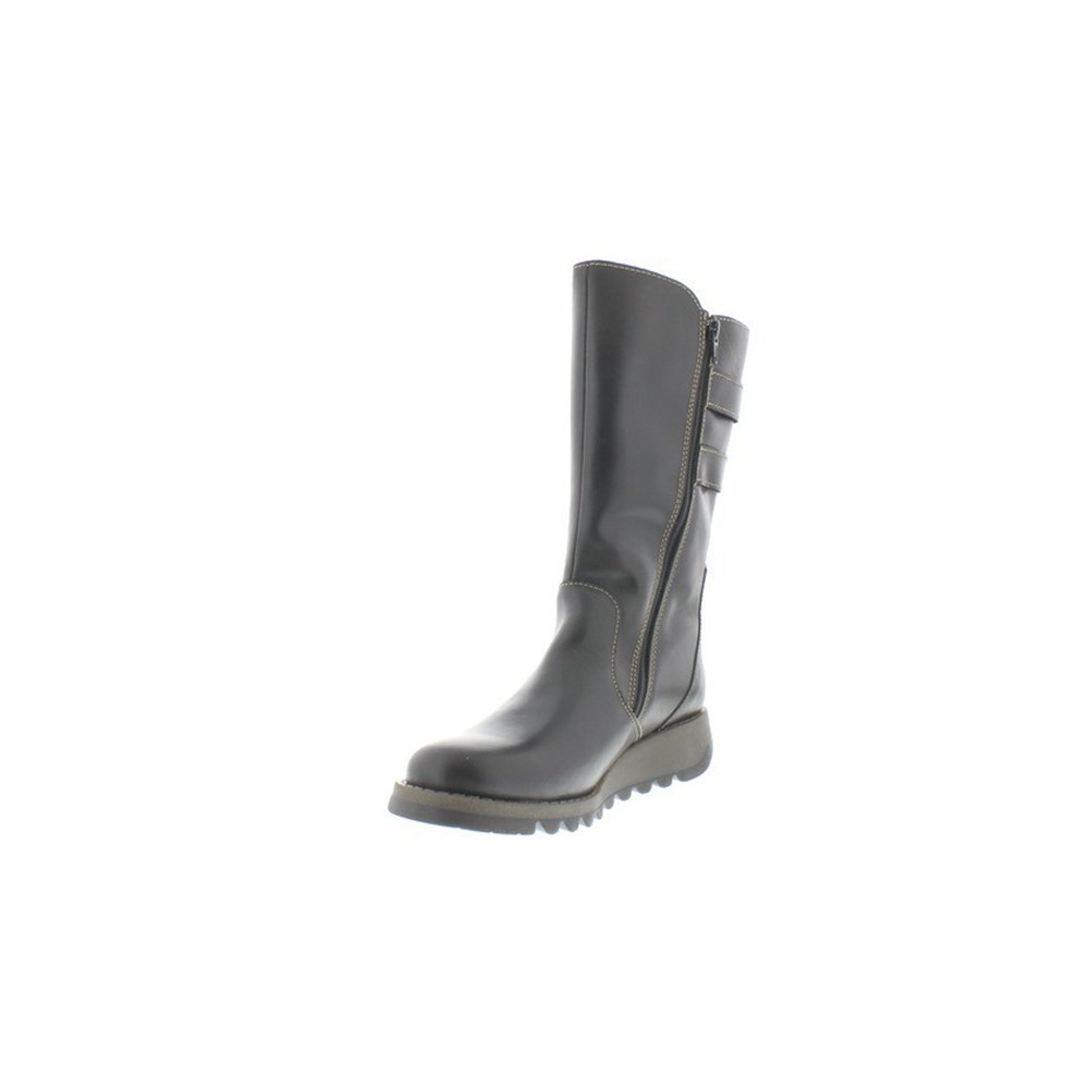 Botas Media Pierna Fly London suli Mujer Negras | 6439-UYBAL