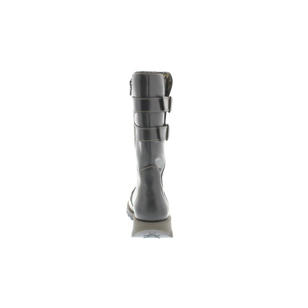Botas Media Pierna Fly London suli Mujer Negras | 6439-UYBAL