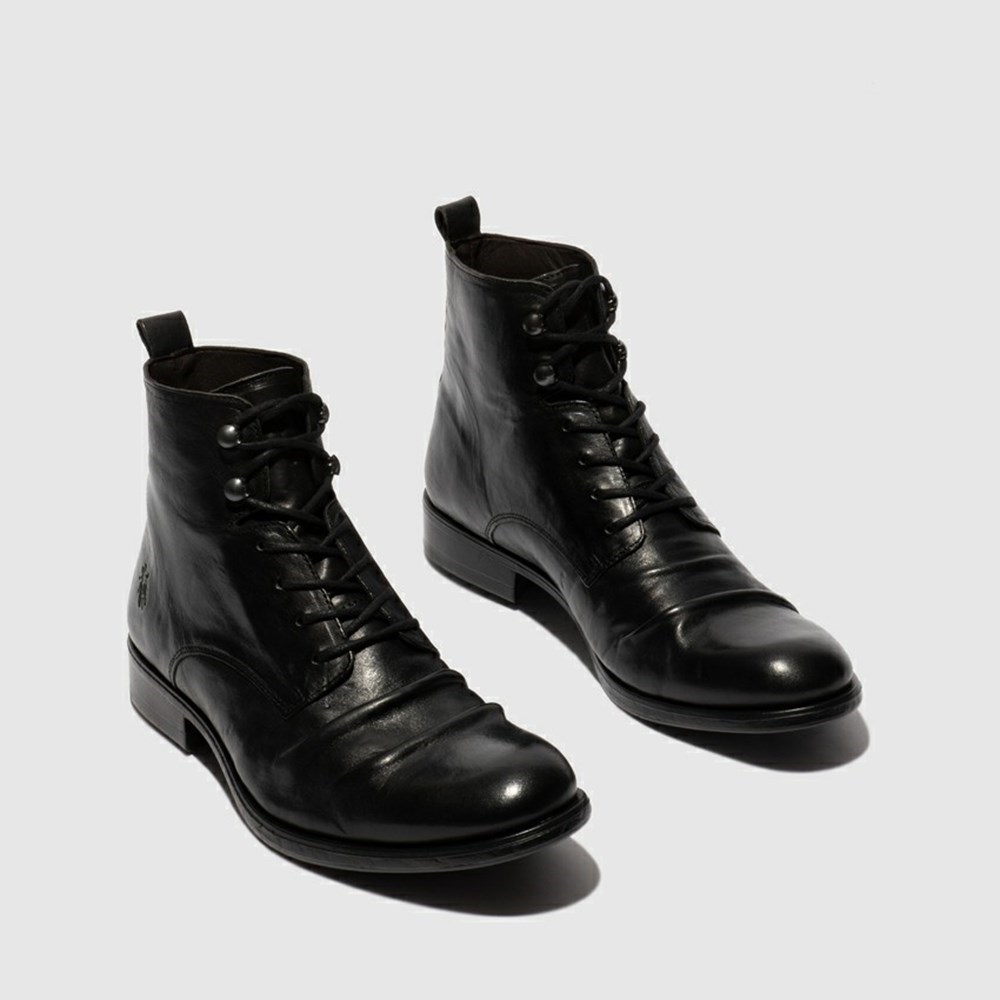 Botas con Cordones Fly London Myke660fly Hombre Negras | 8405-HMXFJ
