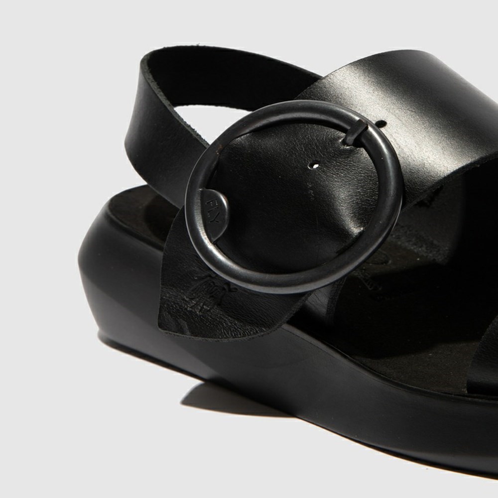 Sandalias Fly London Bani739fly Mujer Negras | 5029-NJEUX