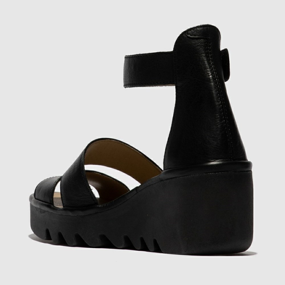 Sandalias Fly London Bono290Fly Mujer Negras | 5491-OLATJ