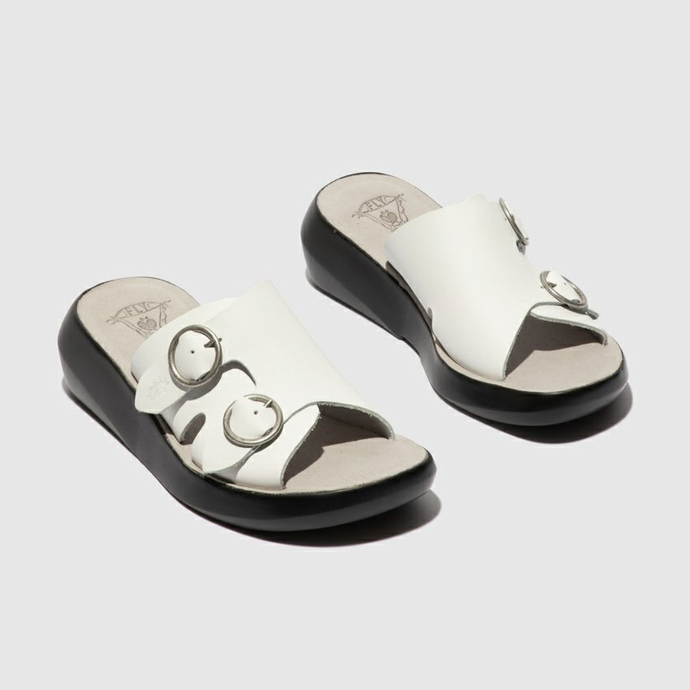 Zapatos Cuña Fly London Bait742fly Mujer Blancas | 9673-QVCRT