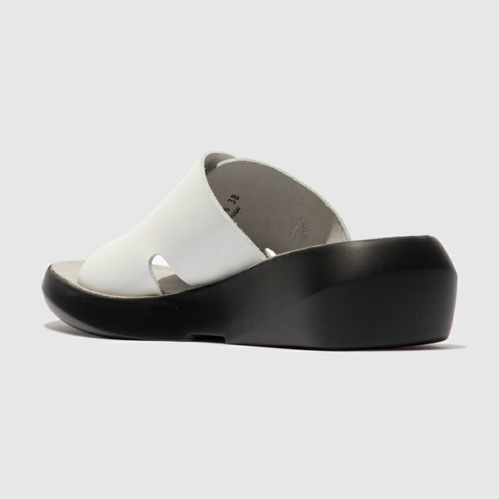 Zapatos Cuña Fly London Bait742fly Mujer Blancas | 9673-QVCRT