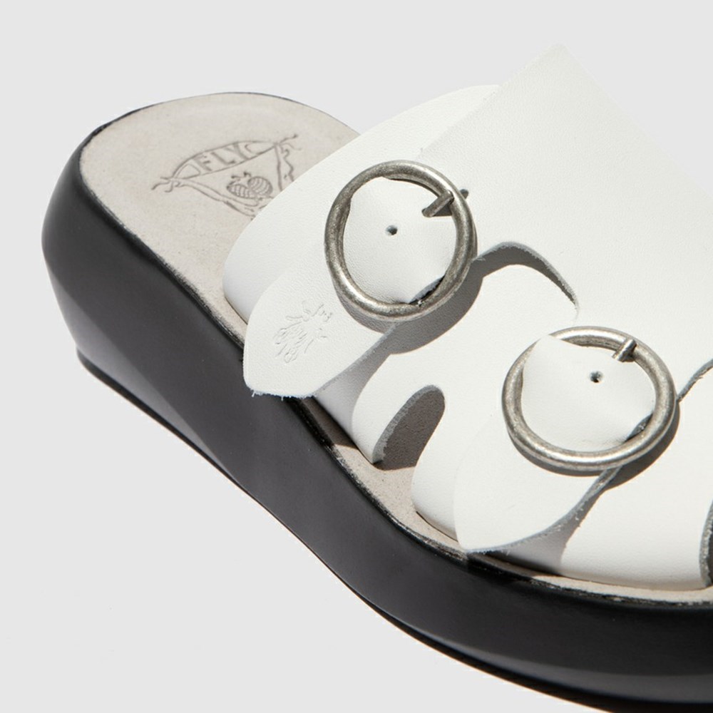Zapatos Cuña Fly London Bait742fly Mujer Blancas | 9673-QVCRT