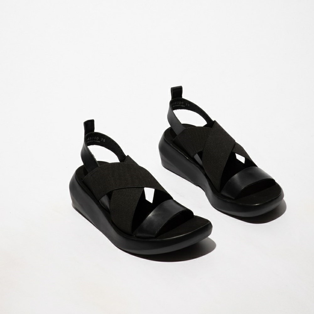 Zapatos Cuña Fly London Baji848fly Mujer Negras | 3648-XKTHE