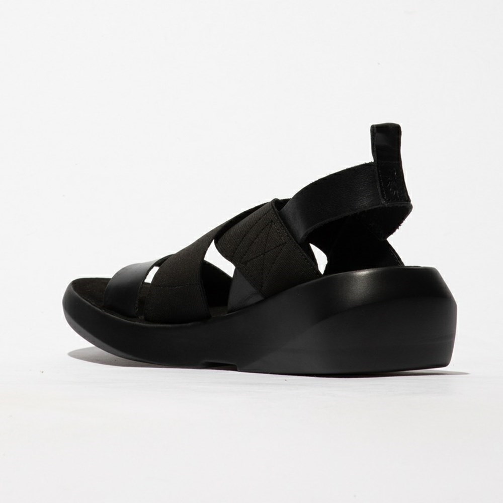 Zapatos Cuña Fly London Baji848fly Mujer Negras | 3648-XKTHE