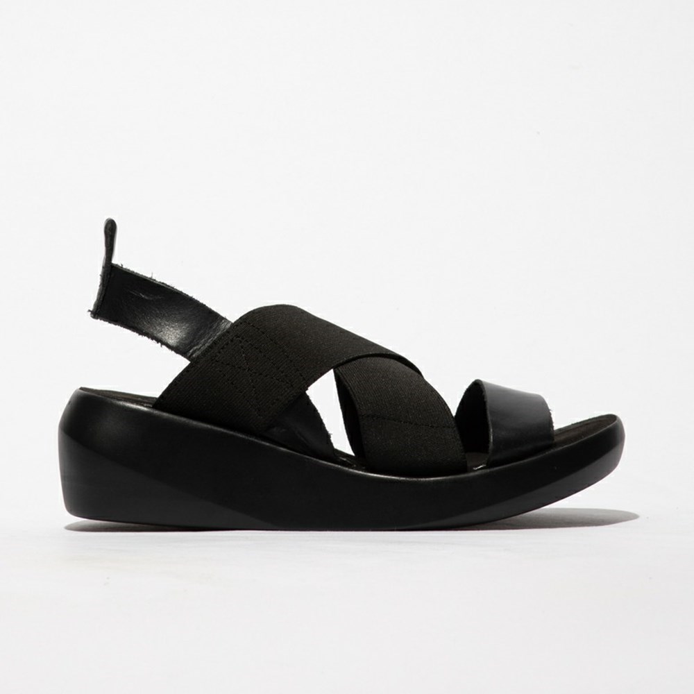 Zapatos Cuña Fly London Baji848fly Mujer Negras | 3648-XKTHE
