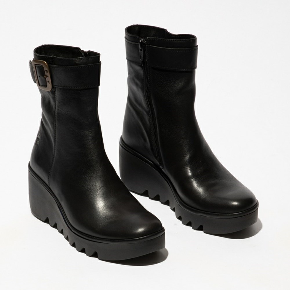 Zapatos Cuña Fly London Bepp396fly Mujer Negras | 1274-VPQWY