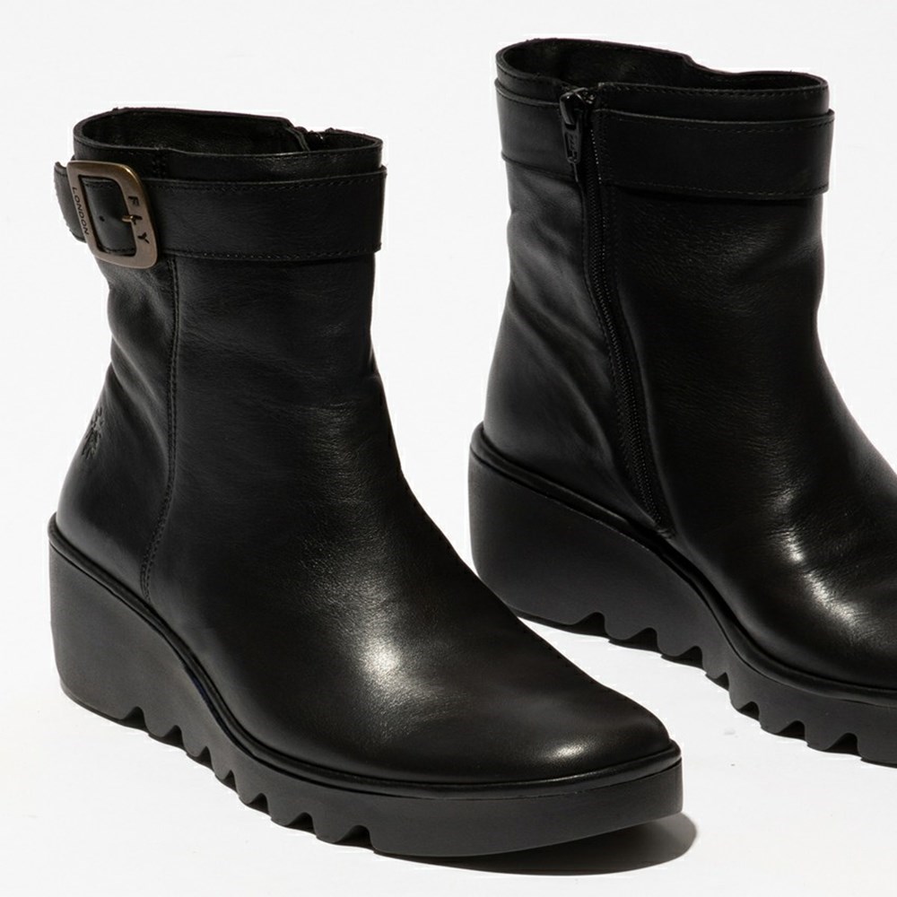 Zapatos Cuña Fly London Bepp396fly Mujer Negras | 1274-VPQWY