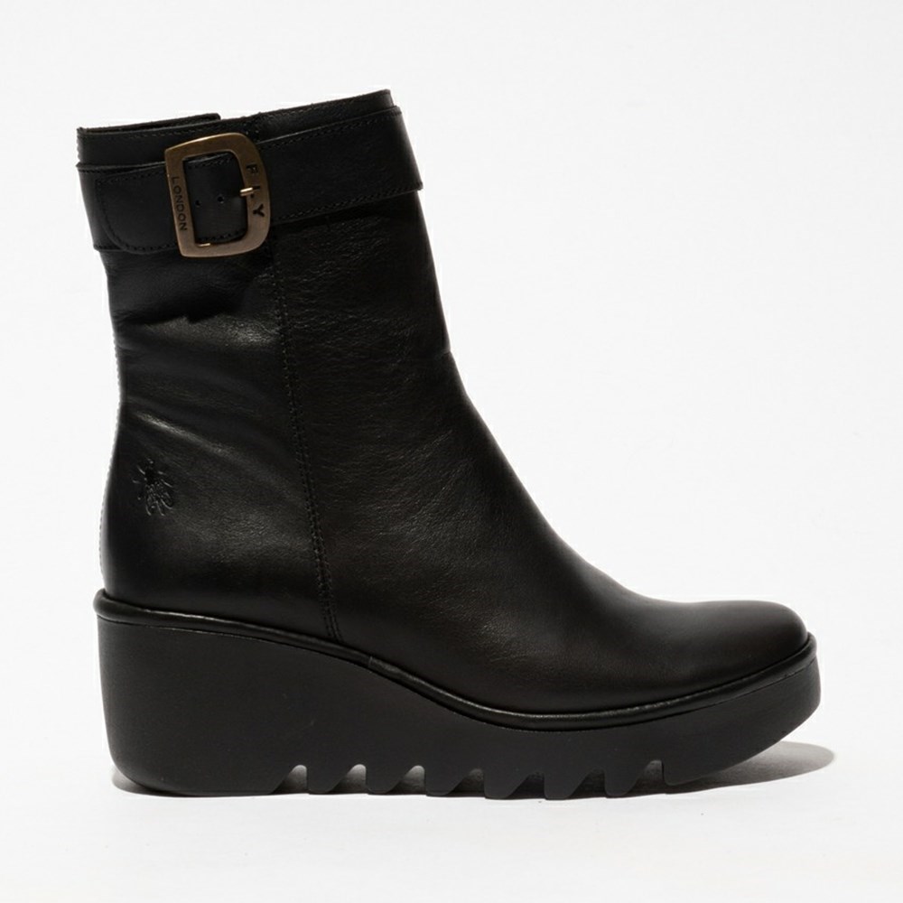 Zapatos Cuña Fly London Bepp396fly Mujer Negras | 1274-VPQWY