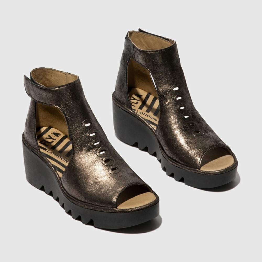 Zapatos Cuña Fly London Bezo306fly Mujer Gris Oscuro | 7845-DEPYC
