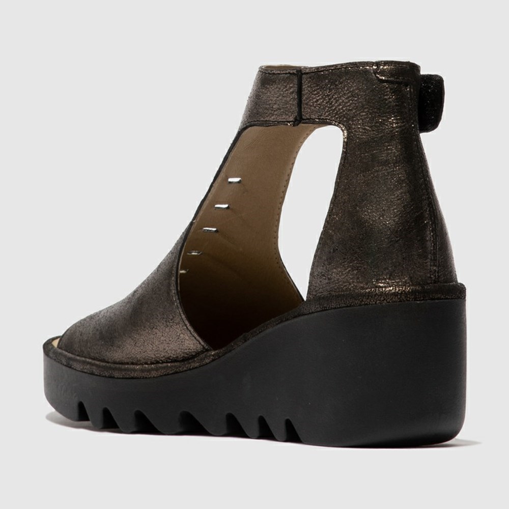 Zapatos Cuña Fly London Bezo306fly Mujer Gris Oscuro | 7845-DEPYC