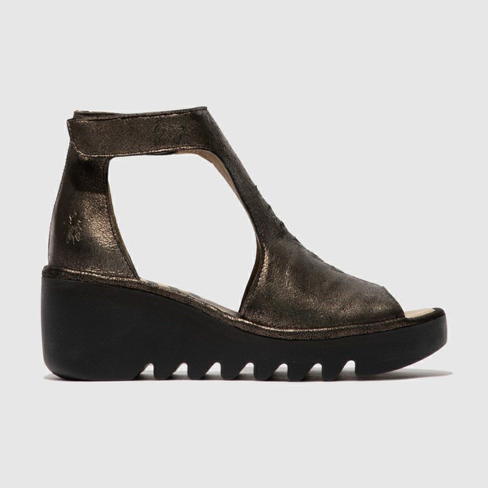 Zapatos Cuña Fly London Bezo306fly Mujer Gris Oscuro | 7845-DEPYC