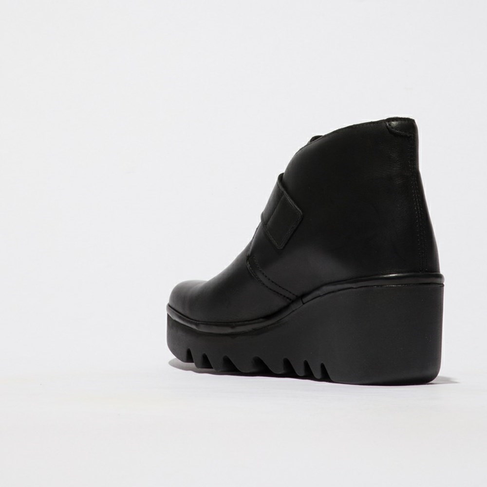 Zapatos Cuña Fly London Birt397fly Mujer Negras | 3051-IETFG