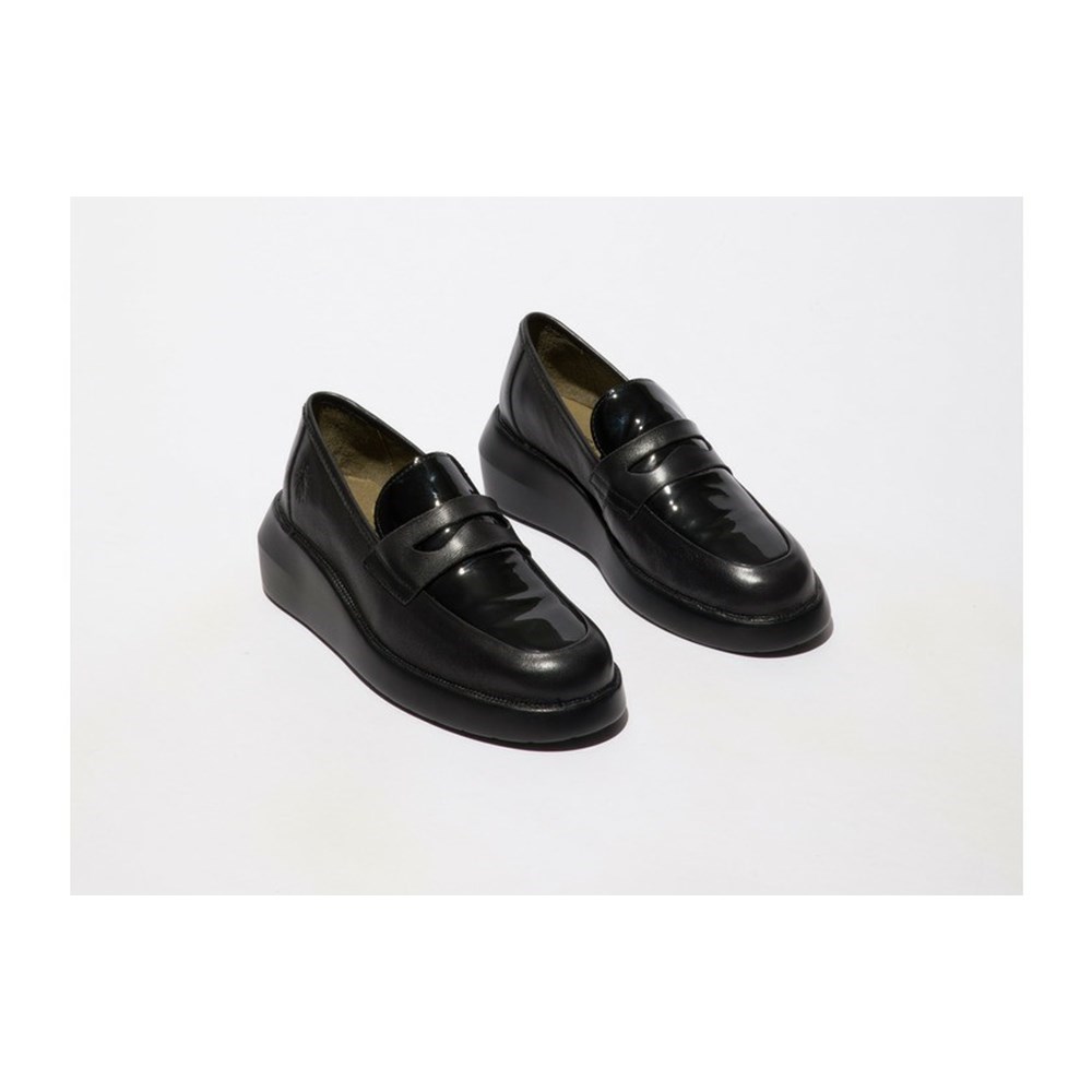 Zapatos Cuña Fly London Blar513fly Mujer Negras | 1820-AGTFS