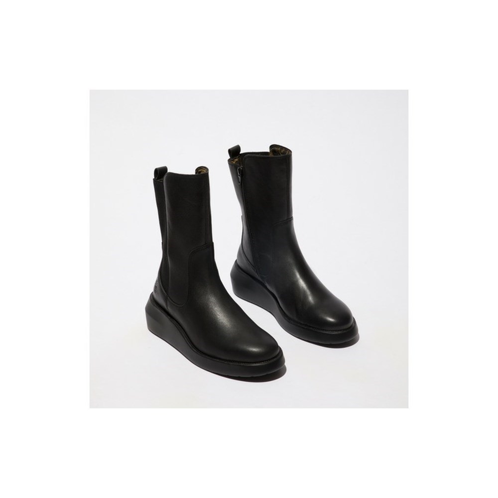 Zapatos Cuña Fly London Brin516Fly Mujer Negras | 5481-EKDVL