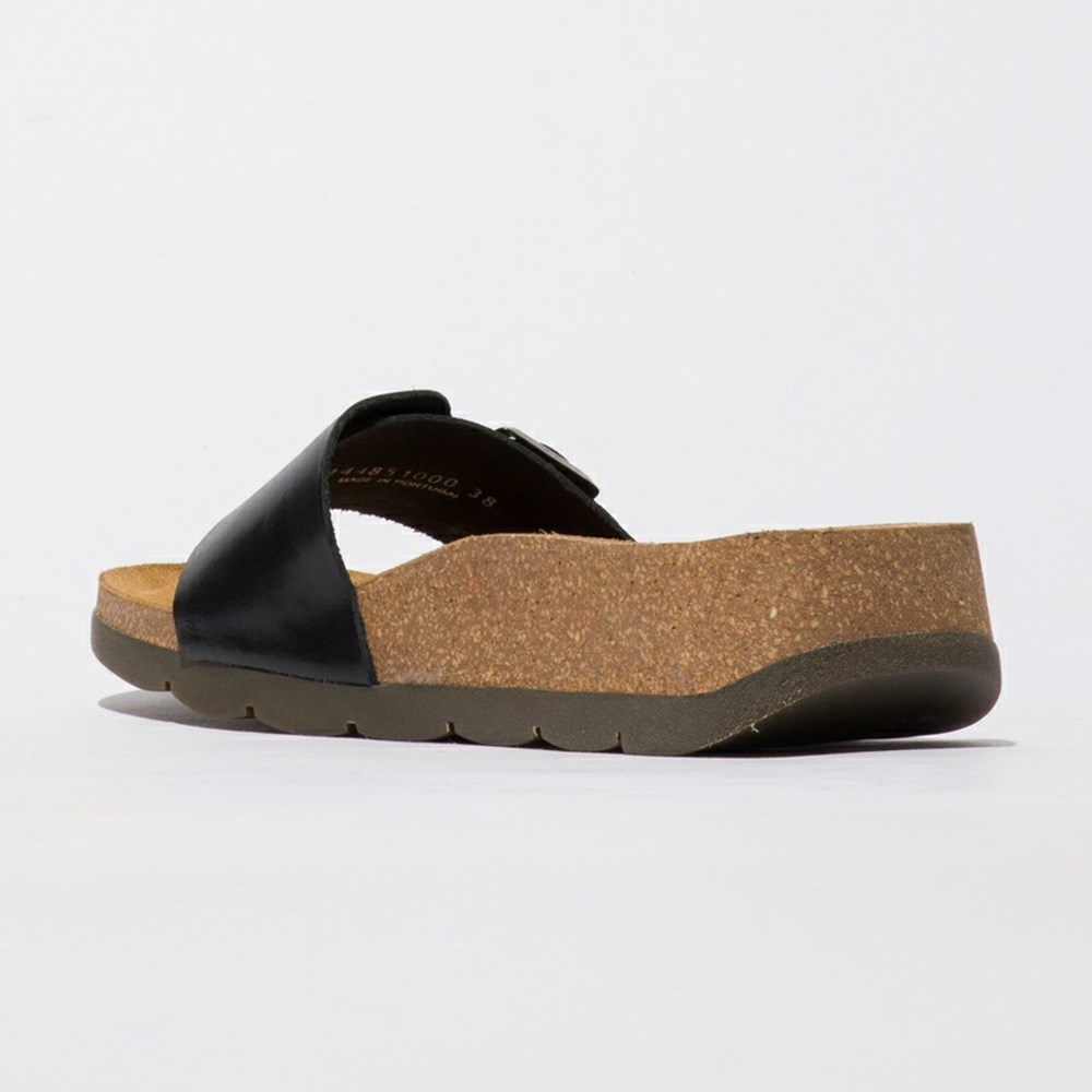 Zapatos Cuña Fly London Carb851fly Mujer Negras | 2105-MADQZ