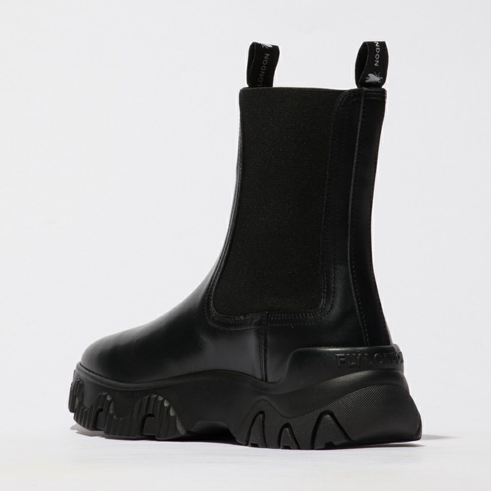 Zapatos Cuña Fly London Faty885fly Mujer Negras | 6152-TRCDM
