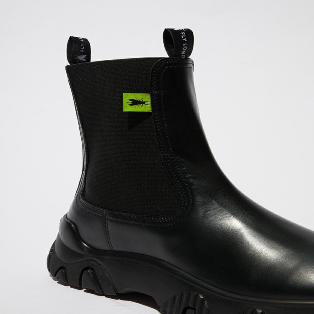 Zapatos Cuña Fly London Faty885fly Mujer Negras | 6152-TRCDM