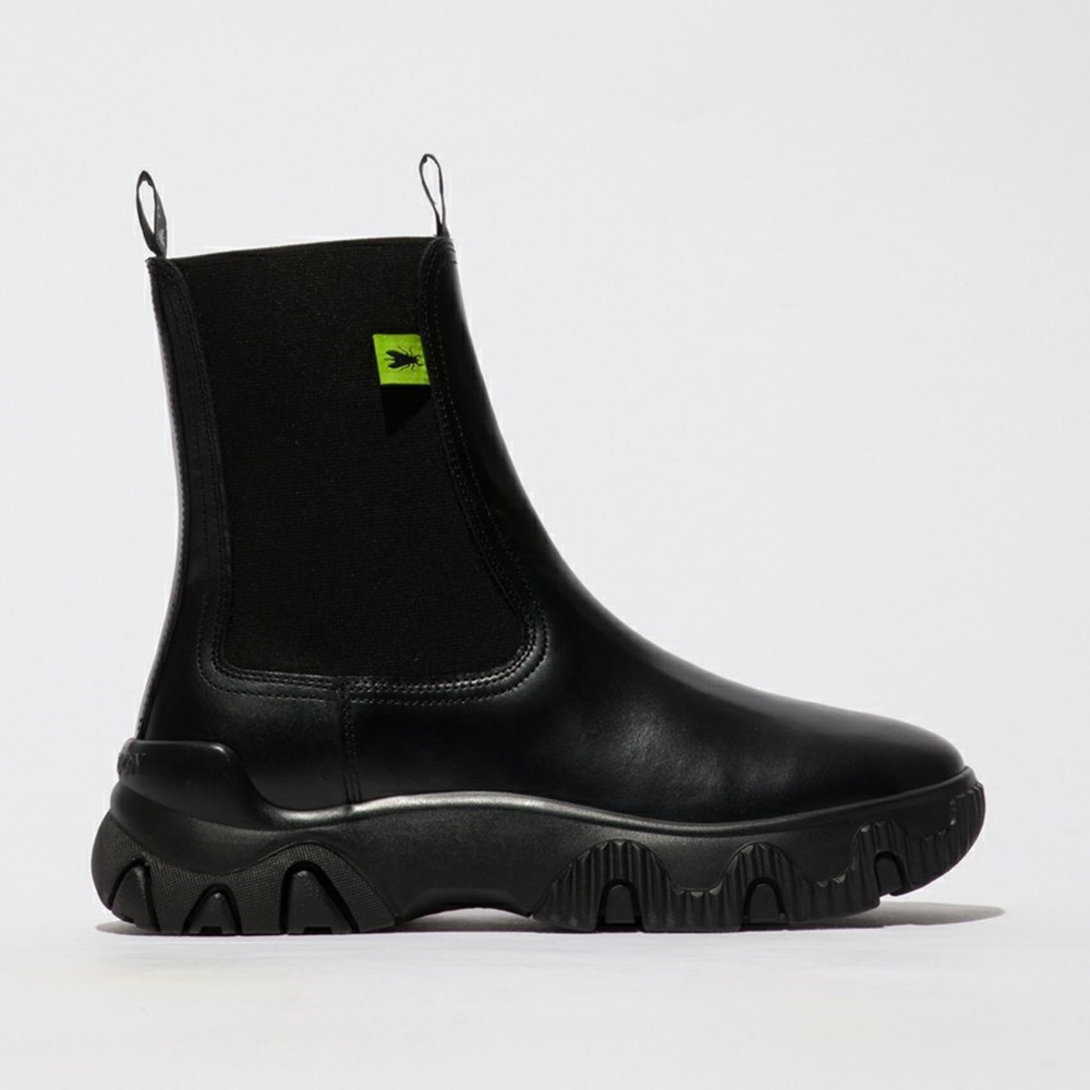 Zapatos Cuña Fly London Faty885fly Mujer Negras | 6152-TRCDM