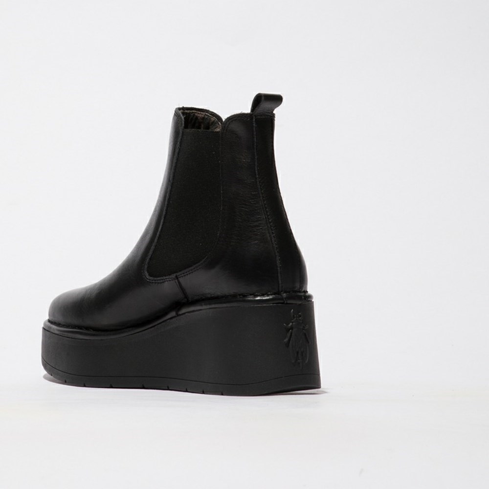 Zapatos Cuña Fly London Hama238fly Mujer Negras | 0125-TJGZP