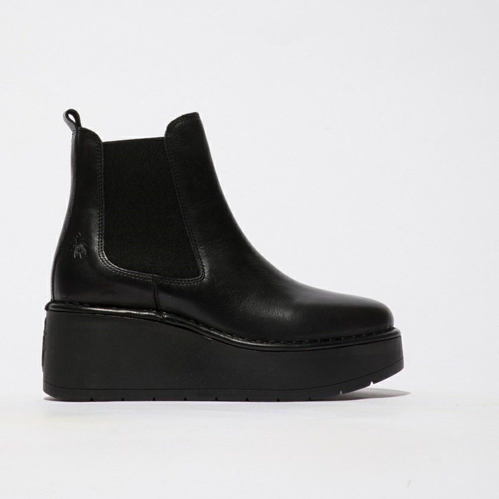 Zapatos Cuña Fly London Hama238fly Mujer Negras | 0125-TJGZP