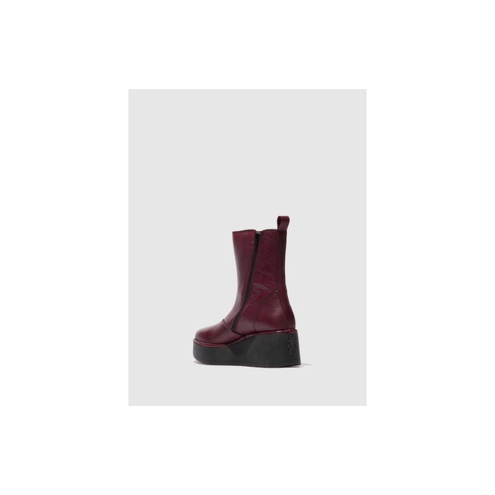 Zapatos Cuña Fly London Haze240fly Mujer Burdeos | 9187-QUAMN