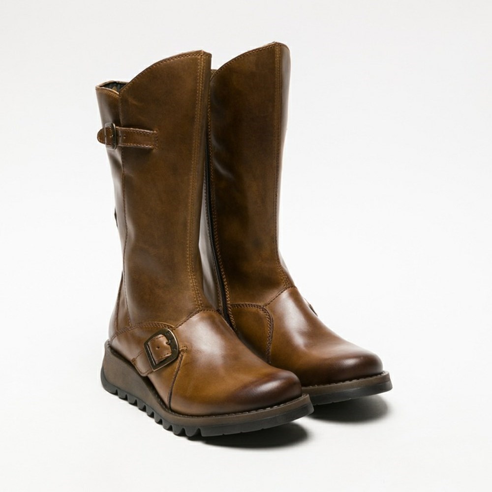Zapatos Cuña Fly London Mes 2 Mujer Marrones | 4673-LIDGR
