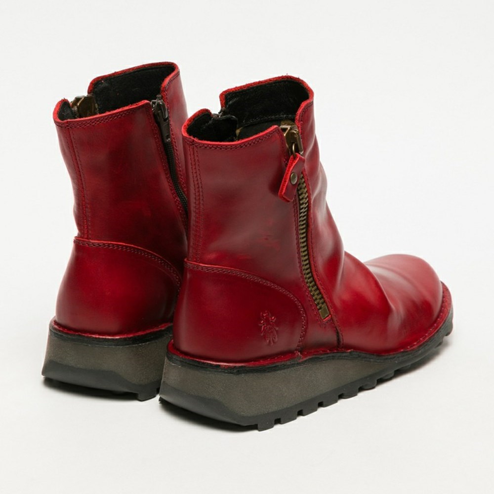 Zapatos Cuña Fly London Mon944fly Mujer Rojas | 1649-WMZOT