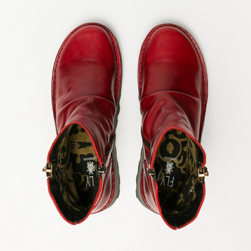 Zapatos Cuña Fly London Mon944fly Mujer Rojas | 1649-WMZOT