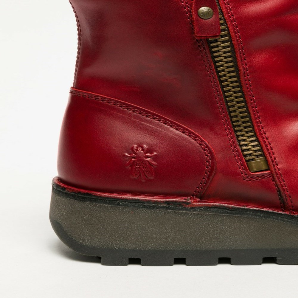 Zapatos Cuña Fly London Mon944fly Mujer Rojas | 1649-WMZOT