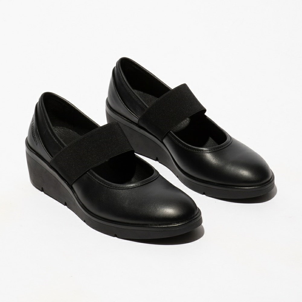 Zapatos Cuña Fly London Nara547fly Mujer Negras | 4972-YKUSQ