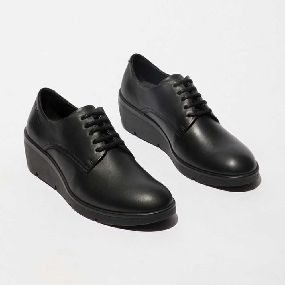 Zapatos Cuña Fly London Nepe548fly Mujer Negras | 5190-QFVBM