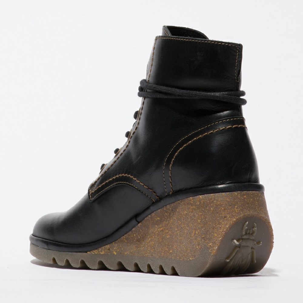 Zapatos Cuña Fly London Nero257fly Mujer Negras | 4613-ZNFXM