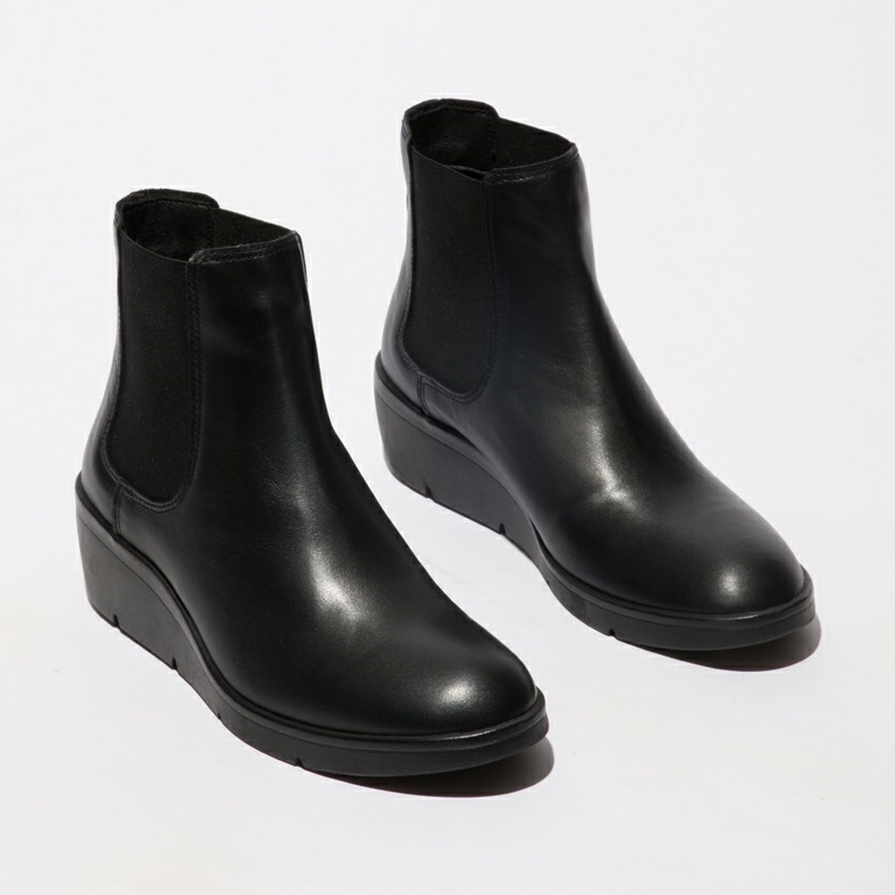 Zapatos Cuña Fly London Nola549fly Mujer Negras | 0795-DAYFC