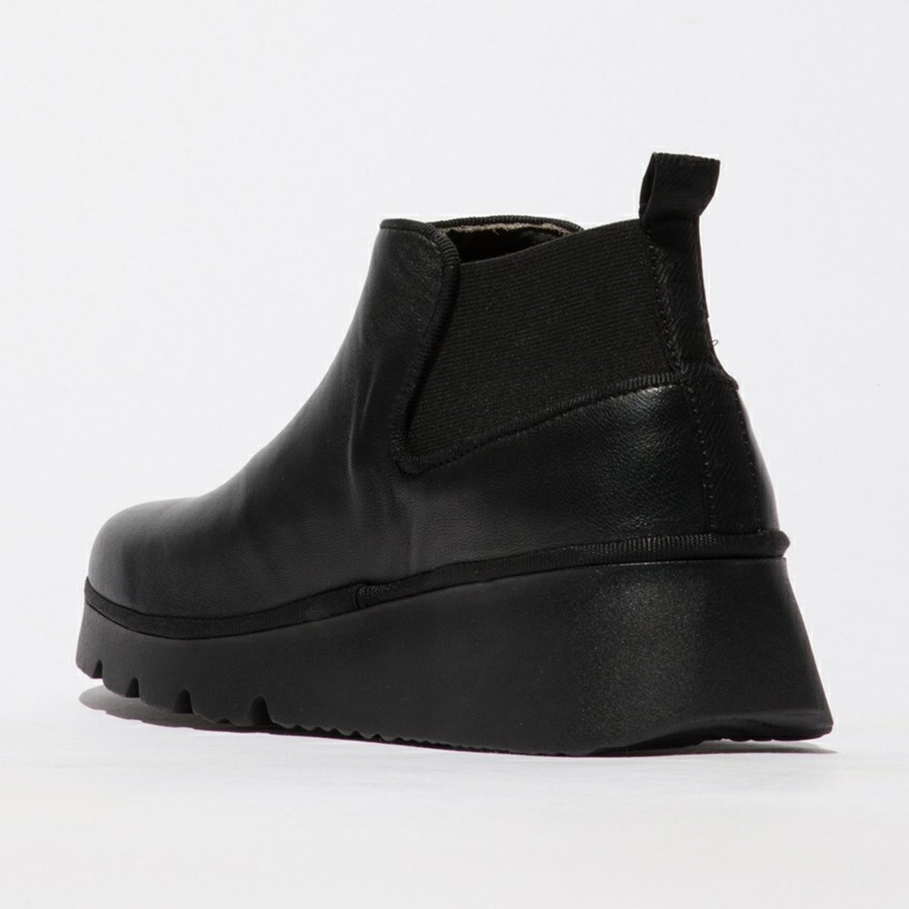 Zapatos Cuña Fly London Pada403fly Mujer Negras | 1476-HTQEM
