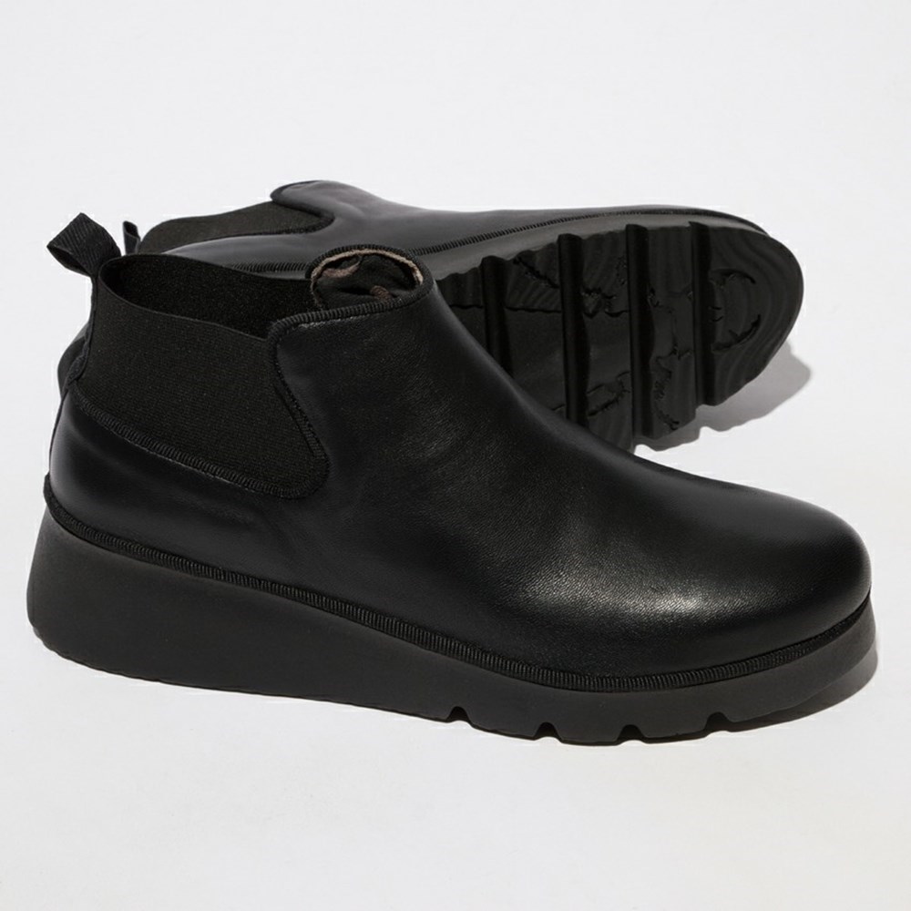 Zapatos Cuña Fly London Pada403fly Mujer Negras | 1476-HTQEM