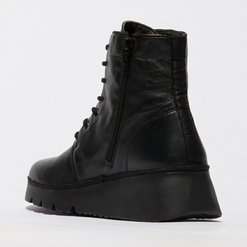 Zapatos Cuña Fly London Pall404fly Mujer Negras | 9635-CBAIZ