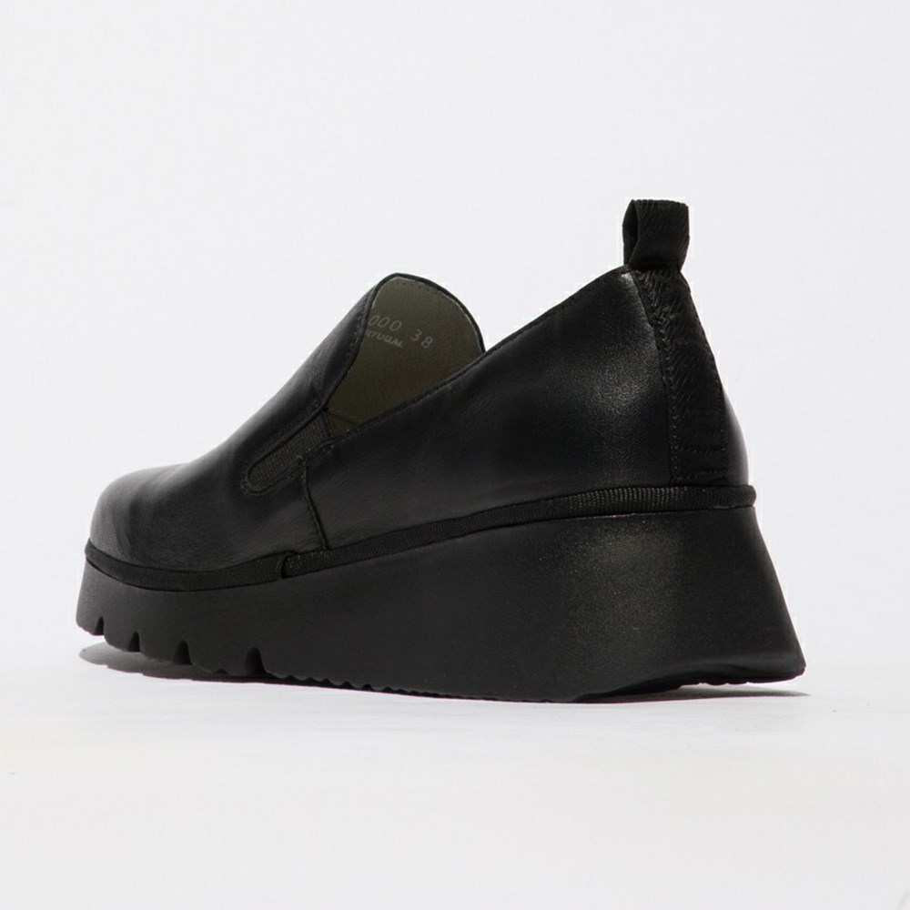 Zapatos Cuña Fly London Pece406fly Mujer Negras | 6940-GKRQL